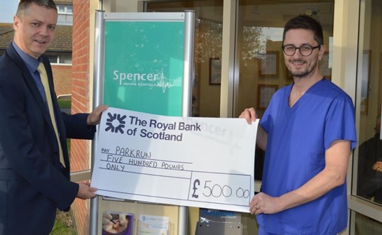 Spencer Private Hospitals donates money to parkrun UK